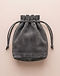 Charcoal Drawstring Bag (Charcoal), flat-lay view