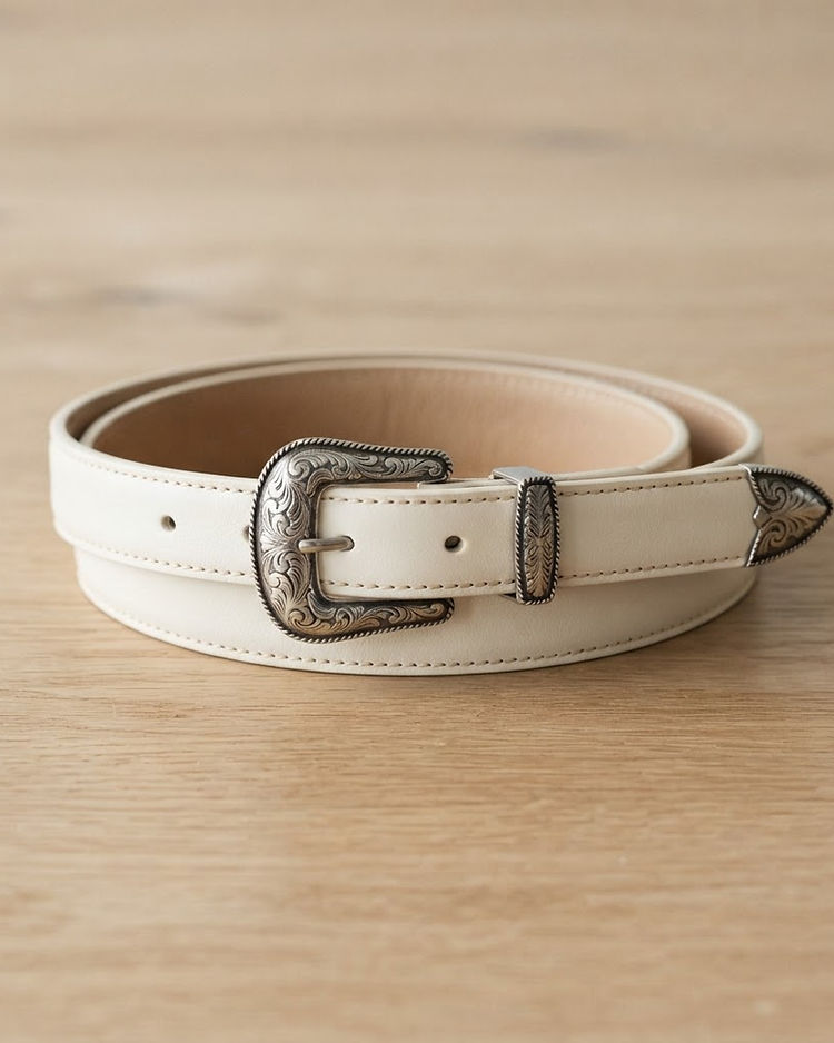 Ivory Western Belt (Ivory), product photo