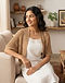 Tan Crochet Shrug (Tan), lifestyle setting