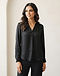 Black Silk Blouse (Black), worn or held by model