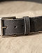 Charcoal Formal Leather Belt (Charcoal), detail close-up