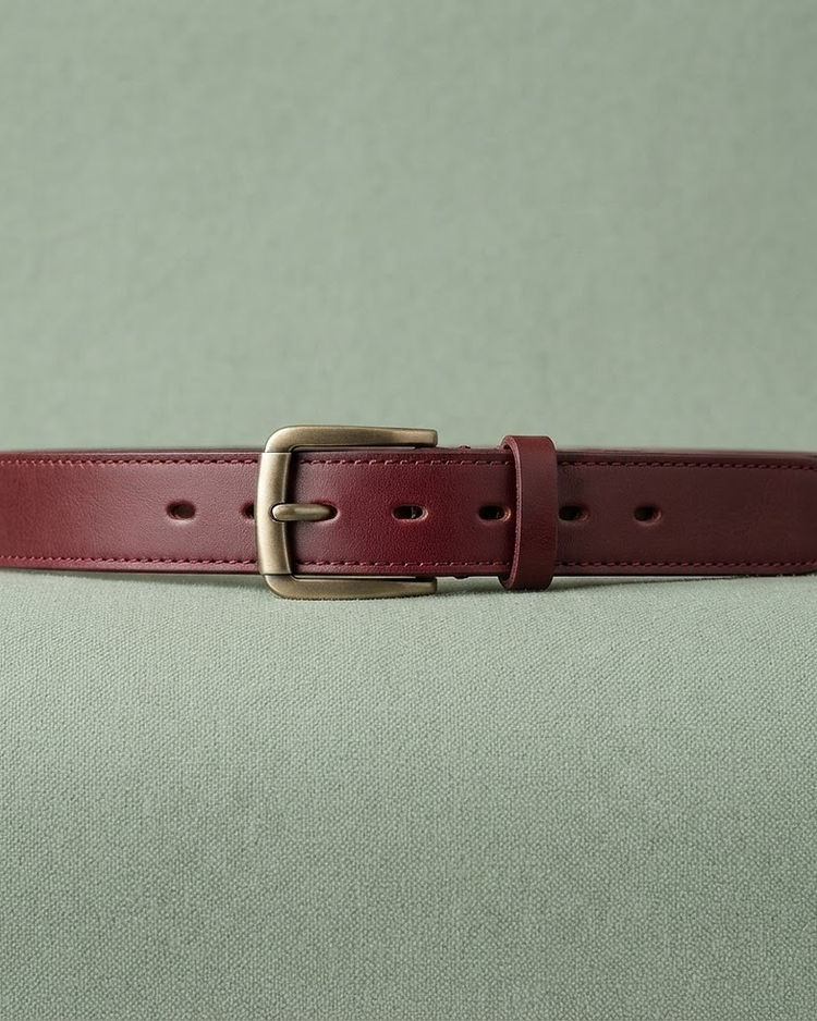 Burgundy Wide Belt (Burgundy), product photo