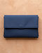 Navy Foldover Clutch (Navy), flat-lay view