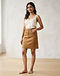 Camel Denim Skirt (Camel), worn or held by model