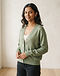 Sage Knit Cardigan (Sage), worn or held by model