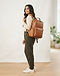Tan Laptop Backpack (Tan), worn or held by model