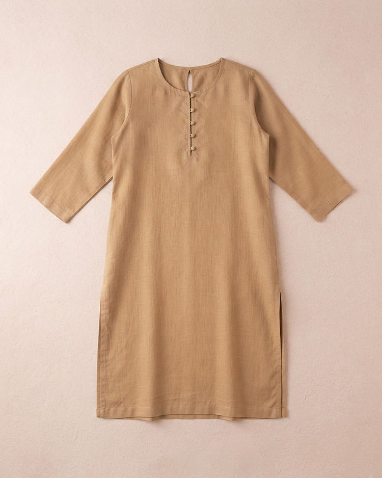 Tan Straight Kurti (Tan), product photo