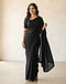 Black Silk Saree (Black), worn or held by model