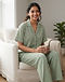 Sage Pyjama Set (Sage), worn or held by model