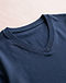 Men's V-Neck Premium Cotton T-Shirt — Navy (Navy), detail close-up
