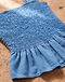 Women's Smocked Bodice Top — Blue (Blue), detail close-up