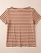 Women's Striped Boat Neck Tee — Rust (Rust), flat-lay view