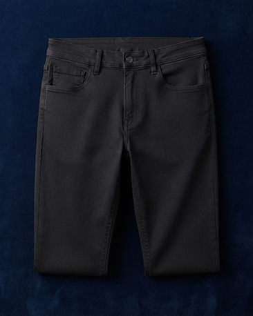 Men's Stretch Denim Everyday Comfort Trousers — Black (Black), product photo