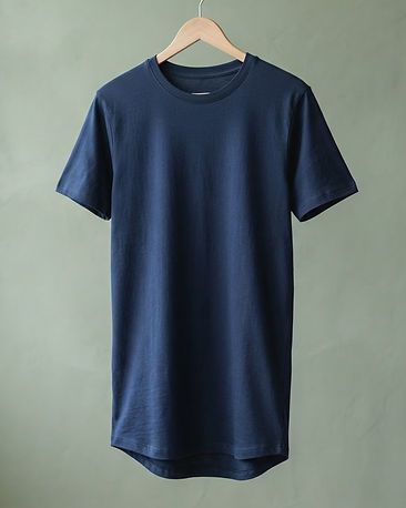 Men's Longline Premium Cotton T-Shirt — Navy (Navy), product photo