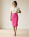 Women's Crepe Pencil Skirt — Pink (Pink), worn or held by model