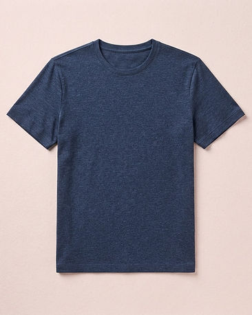 Men's Marl Texture Premium Cotton T-Shirt — Navy (Navy), product photo