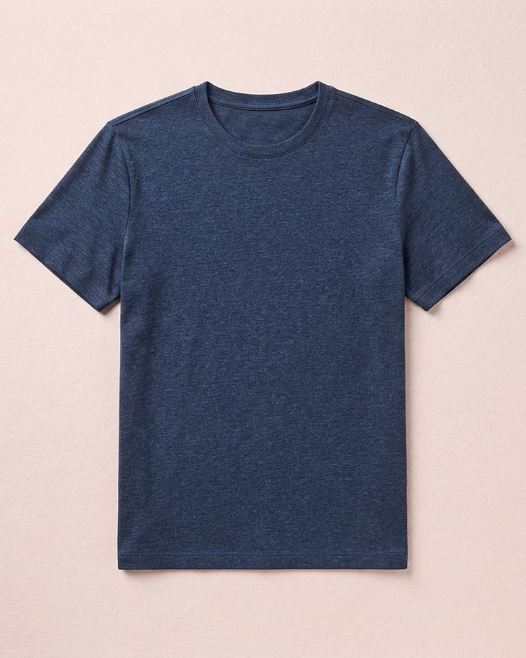 Men's Marl Texture Premium Cotton T-Shirt — Navy (Navy), product photo