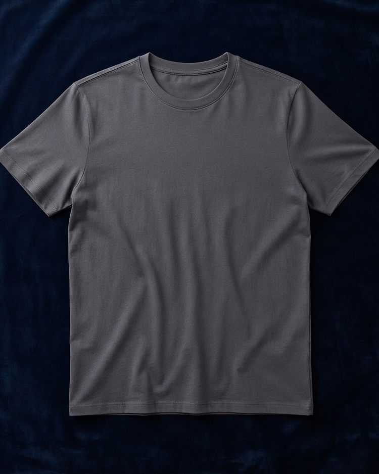 Men's Relaxed Fit Combed Cotton Crew Tee — Charcoal (Charcoal), product photo