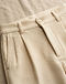 Men's French Terry Pleated Trousers — Cream (Cream), detail close-up