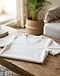 Unisex Fleece V-Neck Tee — White (White), lifestyle setting