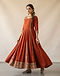 Women's Ethnic Anarkali Gown — Rust (Rust), worn or held by model