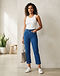 Women's Cotton Twill Cropped Jeans — Blue (Blue), worn or held by model