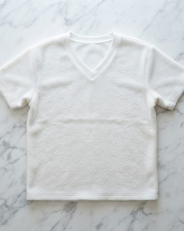 Unisex Fleece V-Neck Tee — White (White), product photo