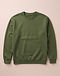 Unisex Premium Cotton Sweatshirt — Olive (Olive), flat-lay view