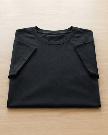 Unisex Essential Cotton Blend Tee — Black (Black), product photo