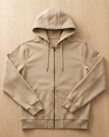 Men's Stretch Denim Cotton Blend Hoodie — Beige (Beige), product photo