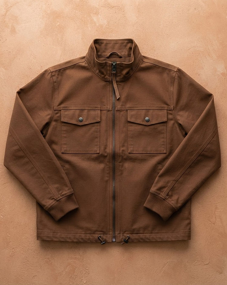 Unisex Canvas Windbreaker Jacket — Brown (Brown), product photo