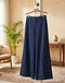 Women's Cotton Twill Tailored Palazzo Pants — Navy (Navy), lifestyle setting