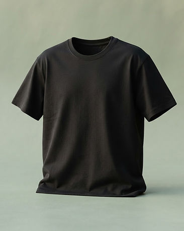 Unisex Relaxed Fit Cotton Blend Tee — Black (Black), product photo