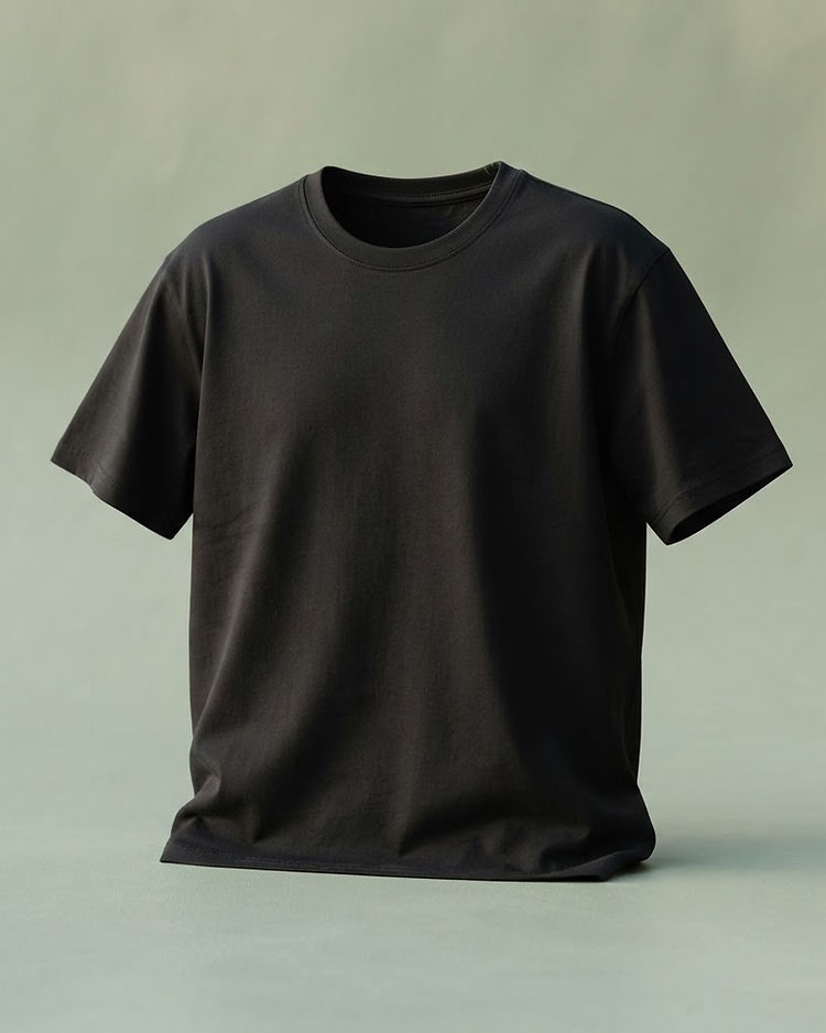 Unisex Relaxed Fit Cotton Blend Tee — Black (Black), product photo