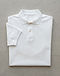 Men's Pique Knit Cotton Blend Polo — White (White), flat-lay view