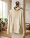 Men's French Terry Kangaroo Pocket Hoodie — Cream (Cream), lifestyle setting