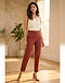 Women's Crepe Cigarette Trousers — Rust (Rust), worn or held by model