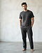 Men's Heavyweight Combed Cotton T-Shirt — Charcoal (Charcoal), worn or held by model