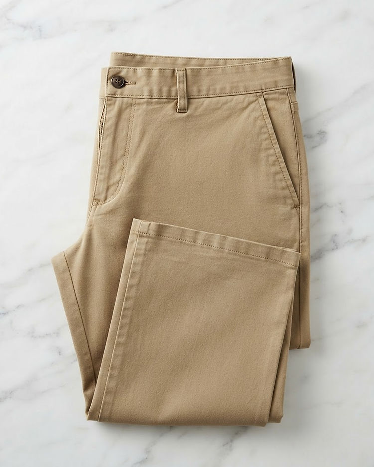 Men's Chino Cotton Relaxed Chinos — Khaki (Khaki), product photo