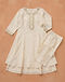 Women's Layered Kurta Set — Cream (Cream), flat-lay view