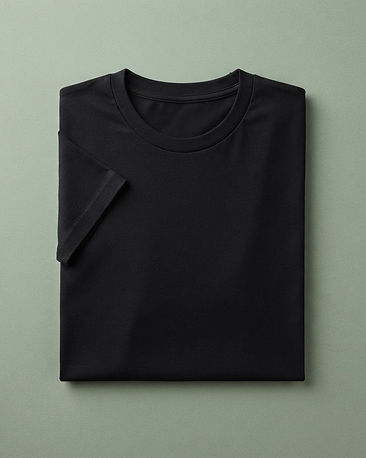 Men's Plain Essential Combed Cotton Tee — Black (Black), product photo