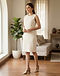 Women's Sleeveless Shift Dress — Cream (Cream), lifestyle setting