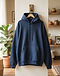 Unisex Oversized Canvas Hoodie — Navy (Navy), lifestyle setting