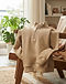 Unisex Quarter Zip Cotton Blend Pullover — Beige (Beige), lifestyle setting