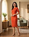 Women's Cocktail Bodycon Dress — Rust (Rust), lifestyle setting
