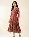 Women's Printed A-Line Kurti — Maroon (Maroon), worn or held by model