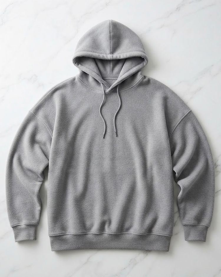 Men's Fleece Blend Drop Shoulder Hoodie — Grey (Grey), product photo