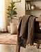Unisex Canvas Linen Style Scarf — Brown (Brown), lifestyle setting