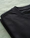 Men's Plain Essential Combed Cotton Tee — Black (Black), detail close-up