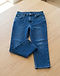 Women's Cotton Twill Cropped Jeans — Blue (Blue), product photo